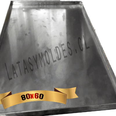 Bandeja para hornos de aluminio lisa de 60x80cm de 1.2mm de espesor