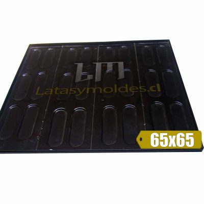 Bandeja de horno enlozada de 65x65cm para pan de completo o hot-dog